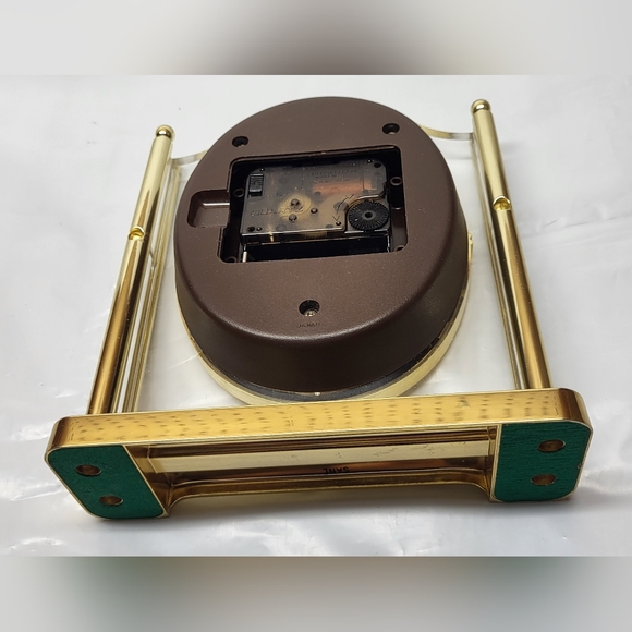 Vintage Seiko Quartz Lucite and Brass Desk Mantle Clock QQZ337S - Made in Japan - Picture 3 of 8